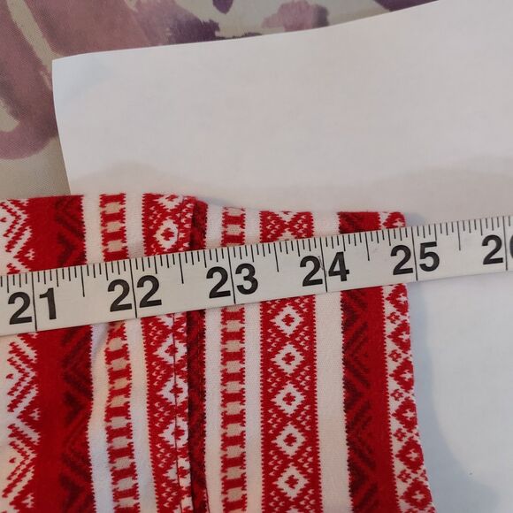 Lands End Shirt Top Mock Neck Long Sleeve Womens Size XL Red White 100% Cotton - Picture 11 of 12